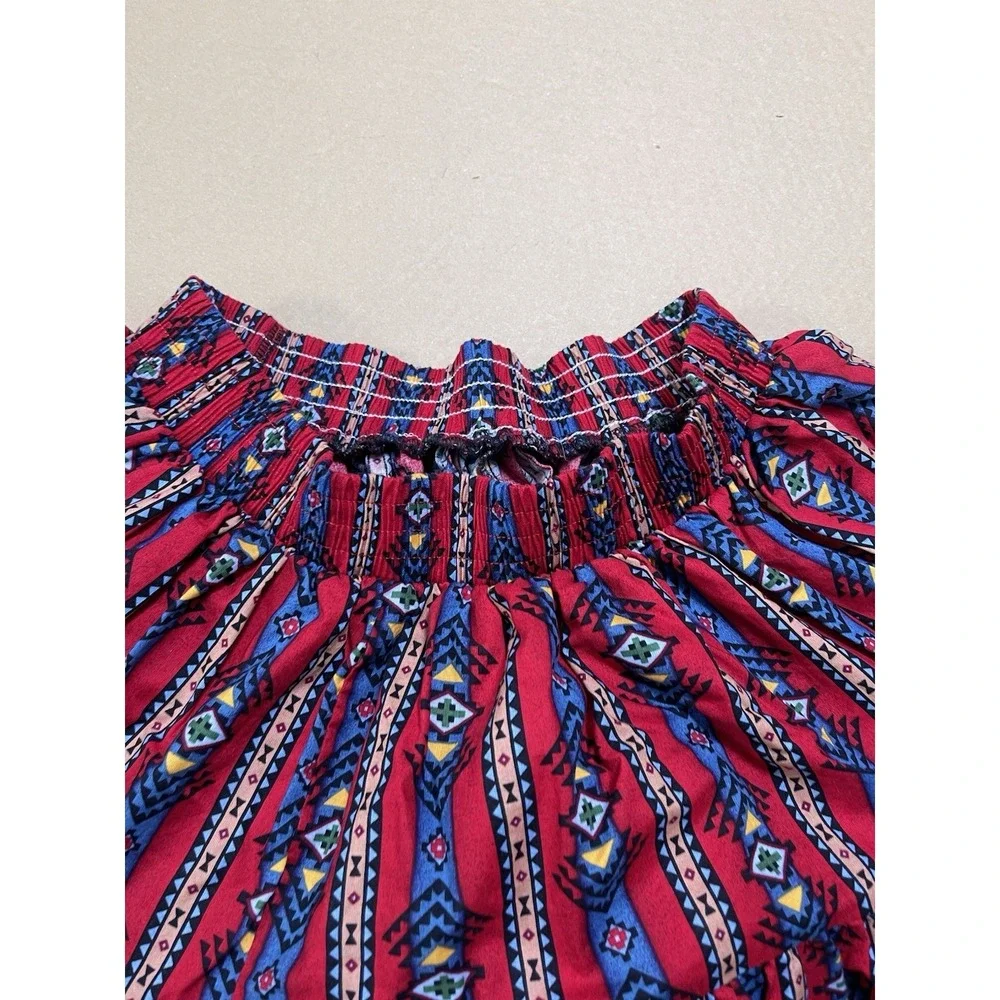 Vintage 80s Square Up Fashions Dancing Skirt Native Southwestern Size L Cotton - Picture 3 of 9